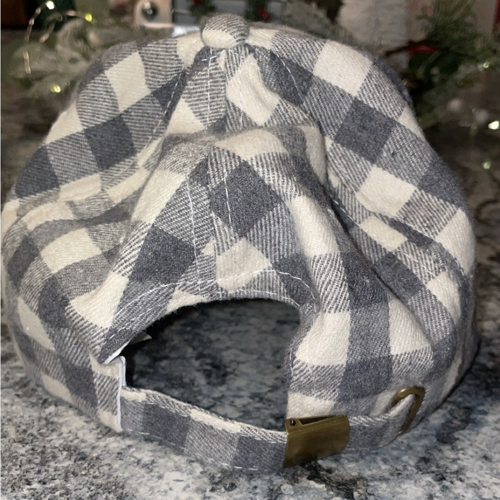 Gray Checkered Hat - image 2